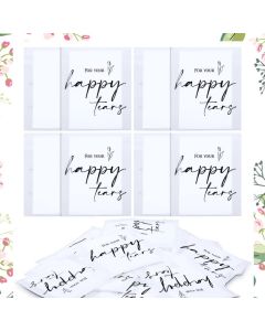 Eaasty 30 Pack Happy Tears Tissue Packs for Wedding 3 Ply Wedding Tissues for Guests Travel Size Bulk Facial Paper Welcome Bag Stuffers Gift Bride Groom Mother