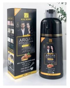 Natural Black Hair Color Shampoo with Argan Oil, 420ml