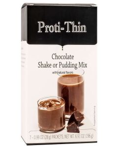 Proti-Thin High Protein Creamy Chocolate Pudding/Shake Mix, 15g Protein, Low Calorie, Low Carb, Low Sugar, No Gluten Ingredients, Aspartame Free, KETO Friendly, Ideal Protein Compatible, 7/Box
