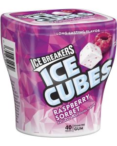 Ice Breakers Ice Cubes Sugar Free Gum with Xylitol, Raspberry Sorbet - 40 Pieces (Pack of 4)