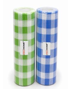 PROHOME Kitchen Towel Roll With 70 Pulls (Pack of 2) Size: 23 x 21 cm Wavy Pattern (Green & Blue) Washable and Reusable, Highly Absorbent For Daily Use