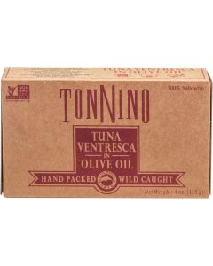 Tonnino Tuna Ventresca in Olive Oil, 4oz (6 Pack) - Premium Quality Yellowfin Tuna