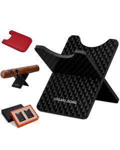 CIGARLOONG Cigar Stand Carbon Fiber Detachable Portable Cigar Travel Holder Rest ColorBlack
