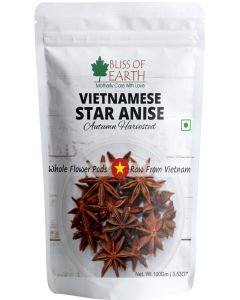 Bliss of Earth Vietnamese Star Anise 100g / Strong Aroma Spice / Premium Whole Star Anise for cooking, Tea & Coffee / Natural Whole Pods / Rich Flavor Boost Cooking Spice