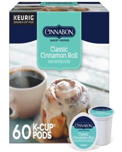 Cinnabon Classic Cinnamon Roll Coffee, Keurig Single Serve K-Cup Pods, Light Roast Coffee, 60 Count, (6 Packs of 10)