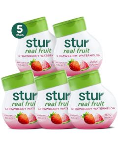 Stur Liquid Water Enhancer Strawberry Watermelon Naturally Sweetened High in Vitamin C Antioxidants Sugar Free Zero Calories Keto Vegan 5 Bottles Makes 120 Drinks