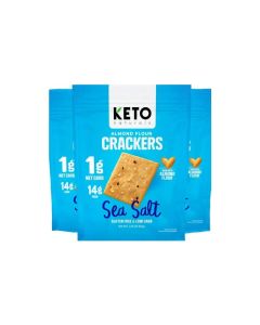 Keto low carb crackers Sea Salt Keto friendly zero carb no sugar added gluten free 3 Packs almond flour crackers absolutely gluten free healthy snacks for adults and kids paleo friendly