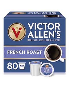 Victor Allens Coffee French Roast Dark Roast 80 Count Single Serve Coffee Pods for Keurig KCup Brewers