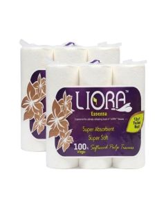 Liora 2 Ply Toilet Paper Roll / 4440 Pulls / 185 Pulls x 12 Rolls / Pack Of 2 / Ultra-Soft, Highly Absorbent Tissue / Compatible with All Dispensers / Ideal for Home, Office & Restaurant Use