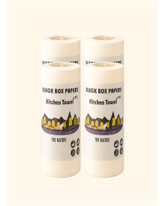 Six Fox Kitchen Roll Tissue, Pack of 4, 200g Each, Extra Absorbent, 4-Ply, Super Strength, 12 x 60 inches