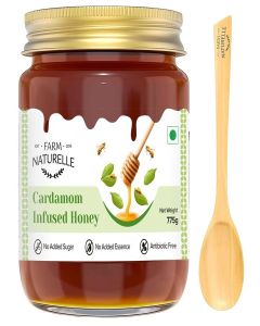 Farm Naturelle - Elachi Infused Honey 775g / Cardamom Flavored Honey / Pure Forest Honey / Aromatic and Rich / Immunity Booster
