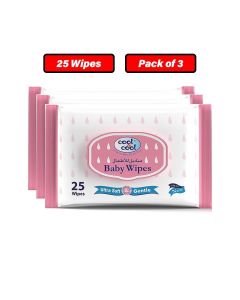Ultra Soft & Gentle Baby Wet Wipes for Sensitive and Delicate Skin - 25 Wipes Pack of 3