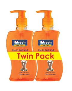HiGeen Antiseptic Hand & Body Wash With Pump Wavy Oud 500 ml (Twin Pack)