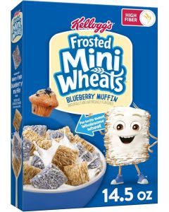 Kellogg's Frosted Mini Wheats Blueberry Muffin Breakfast Cereal, 14.3oz Box