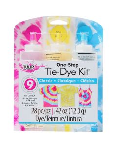 Tulip OneStep TieDye 3 Color Kit Easy Techniques Vibrant Permanent Fabric Designs Tie Dye Classic Colors Fuchsia Yellow Turquoise