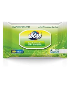 WOW Anti-Bacterial Multipurpose Wipes - 80 Count
