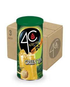 4C Powdered Drink Mix Cannisters, Green Tea 3 Pack, 20 Quarts, Family Sized Cannister, Thirst Quenching & Refreshing Flavors