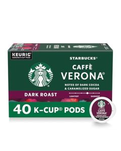 Starbucks KCup Coffee Pods Dark Roast Caff Verona for Keurig Brewers 100 Arabica 1 Box 40 Pods