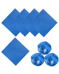 Copzievkae 100PCS Foil Candy Wrappers 6 x 6 Inch Candy Wrappers Blue Foil Candy Wrapper for Chocolate Bar Wrappers for DIY Candies Chocolate Cake Blue