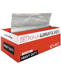 12 Ultra Heavy Duty Pop Up Deli Aluminum Foil 500 PreCut Sheets Ideal for Restaurant Food Burrito Hot Dog or Sandwich