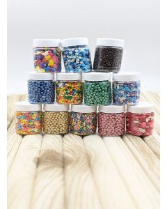 La Aromatic Combo Pack of Baking Kit 12 Different Colours and shapes Sprinkles-50 Grams Each