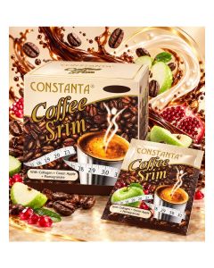 Constanta Coffee Srim Weight Loss Coffee – Sugar-Free Fat Burner with Collagen, Green Apple & Pomegranate – 12 Sachets