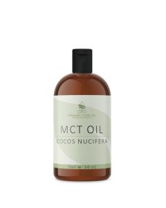OPO MCT Oil Pure Fractionated Coconut from Coconut Fruit Non GMO Medium Chain Triglyceride Vegan Bulk C8 C10 Carrier Oil 16 oz 1 Pint Skin Hair Cuticles Facial Hair
