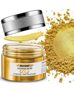 INOCERIS Edible Luster Dust - 5g Food Grade Gold Cake Dust for Decorating