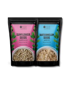 Dehulled Sunflower and Peeled Watermelon Seeds Combo 100g Each – High Protein Plant-Based Superfood for Weight Loss, Eating and Baking, Rich in Fiber and Omega 3