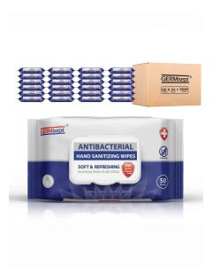 Germisept Antibacterial Hand Sanitizing Wipes 50 Count (24 Pack)