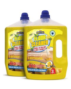 Lemon Floor Cleaner Liquid – Twin Pack (2x3L) Antibacterial Surface Cleaning Solution with Refreshing Lemon Scent for Tiles, Marble, Wood, and Laminate Floors