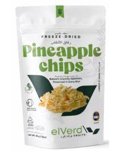 Elverd Premium Freeze – Dried Pineapple slices -50g, Crispy Tropical Fruit Snack, Naturally Sweet, 100% Natural, No Added Sugar, Rich in Vitamin C, High Dietary Fibre, Vegan, Gluten Free, Delicious Anytime Healthy Snack