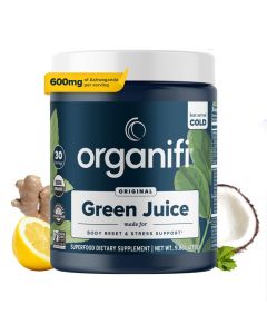 Organifi Green Juice Powder Supplement with Organic Spirulina Ashwagandha and Chlorella Helps Achieve Fitness Goals and Reduce Cortisol Levels 30Day Supply