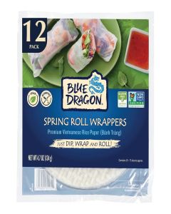 Blue Dragon Spring Roll Wrappers, 15-17 Sheets Per Pack, 4.7 Ounce (Pack of 1), Four Simple Ingredients, Gluten Free, Vegan Friendly, No Preservatives