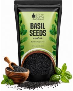 Bliss of Earth Basil Seeds Organic Sabja Seeds Tukmaria Seeds Fibre and Omega 3 Rich Good for weight loss Hydration Tiny PowerHouse Seeds 100gm