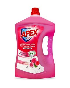 Apex All Purpose Cleaner Liquid, Floor and Multi Surface Cleaner with Disinfectant Hygienic Cleaning Formula, Removes Tough Stains, Long Lasting Lemon, Rose, 3 L