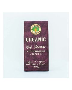 ORGANIC CHOCOLATE DARK WITH STRAWBERRY & PEPPER (100G)
