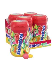 Mentos SugarFree Chewing Gum Tropical Red Fruit and Lime 50 Piece Bottle Pack of 4 Bottles