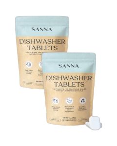 SANNA Dishwasher Tablets - 20 tablets - Fragrance-free, Plastic-free, Eco-Friendly Bundle