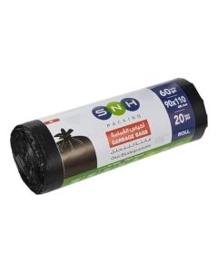 SNH Packing Garbage Roll 110x90x30-55 Gallons Compostable Kitchen Bin Liners Vest-Handy Trash Bags for Home office Trash Can Grocery Bag Trash Plastic Bag - Roll Of 20 Pieces