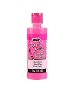 Tulip Soft Fabric Paint Washable Stays Soft and Flexible Permanent Paint for Light and Dark Fabrics 4 fl oz Neon Pink