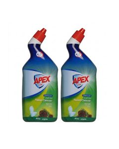 Apex Toilet Cleaner Pine 750ml Promo Pack of 2 Disinfectant Deep Clean Toilet Bowl Cleaner Removes Germs Fresh Fragrance Value Pack 750 ML x 2, 1.5 L