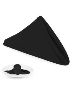 PLOYMONO Black Heavy Duty Polyester Napkins 17 x 17 Inch Solid Washable Cloth Dinner Napkins Set of 8 Napkins with Hemmed Edges Great for Weddings Parties Banquets Halloween Thanksgiving