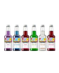 Hawaiian Shaved Ice Syrup Assortment 6 Popular 16oz Flavors Cherry Grape Blue Raspberry Tigers Blood LemonLime Pina Colada