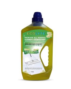 ECOLYTE+ Floor Cleaner, Premium All Purpose Cleaner Plus Disinfectant, for Hospital, Home, Office & Commercial Use for Dirt, Stains & Germs, Floor Cleaning (Lemon Grass, 1 Liter)