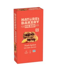 Natures Bakery Whole Wheat Fig Bars Peach Apricot Real Fruit Vegan NonGMO Snack bar 1 box with 12 twin packs 12 twin packs