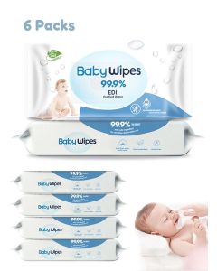 Baby Wet Wipes, 99.9% Water Based Unscented Baby Wipes, Ultra-Mild Cleansing Baby Refresh Wipes for Sensitive Skin, 360 Count (6 Pack)