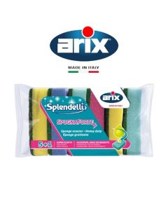 Arix Sponge Scourer Color 5PCS 1275 – Abrasive, Heavy-Duty Scrubbing, Color-Coded for Versatile Cleaning