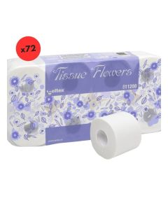 Celtex 3-Ply Toilet Roll Pack of 72- Made in Italy /100% Pure Cellulose / Ecolabel & PEFC Certified, Dermatologically Tested, Fast-Dissolving Tissue