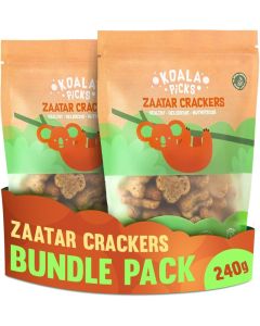 Koala Picks Zaatar Crackers 120gm (Bundle of 2) / Savory and Crunchy Crackers with Middle Eastern Flavors / Perfect for Snacking and Lunchboxes / No Trans Fat, Artificial Flavors, or Preservatives